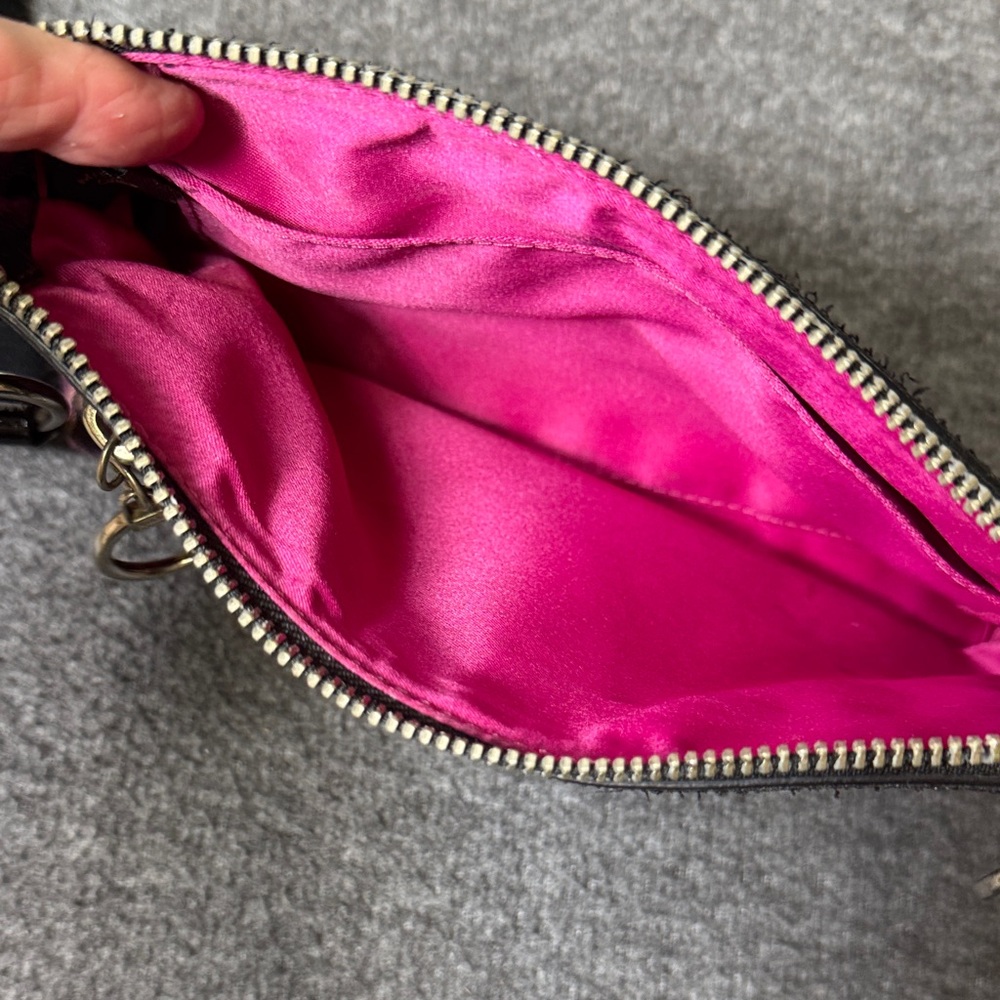 Coach Poppy Plaid Signature Crossbody Bag Black Pink Silver‎ Hardware - Picture 8 of 12